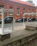 Installationsansicht Stadtraumboxen Erfurt, Vandalismus.