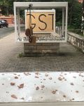 Installationsansicht Stadtraumboxen Erfurt, Vandalismus.